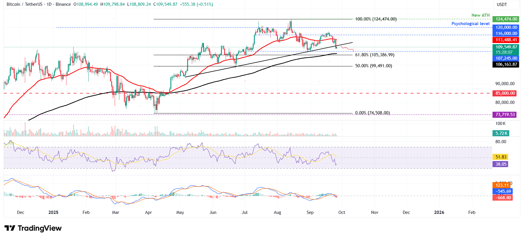 مخطط BTC/USDT اليومي 