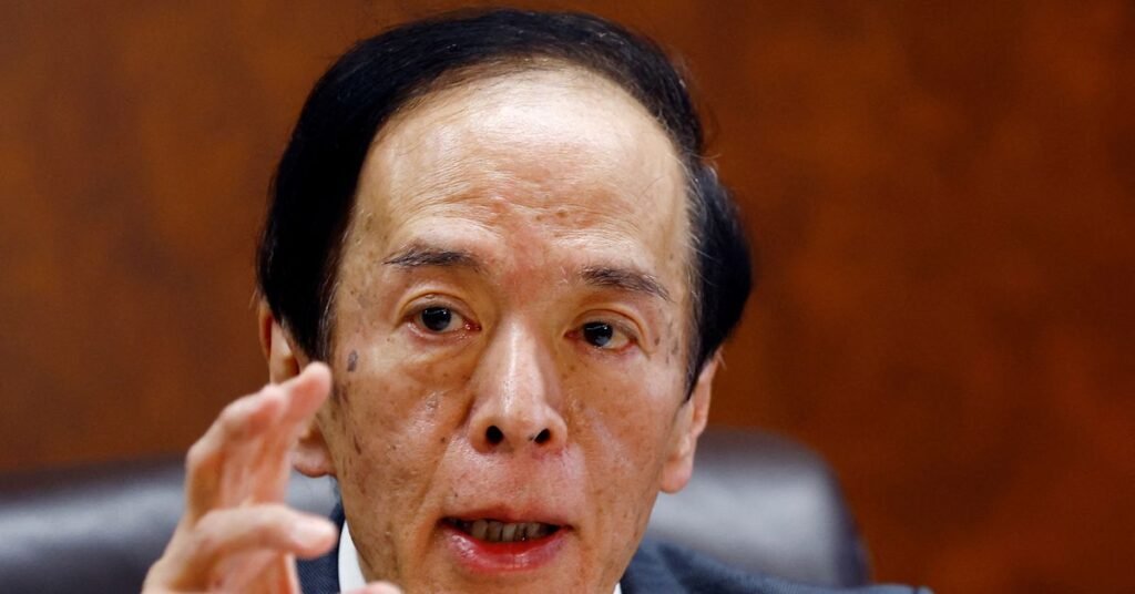 Bank of Japan Governor Kazuo Ueda speaks at a group interview with media in Tokyo