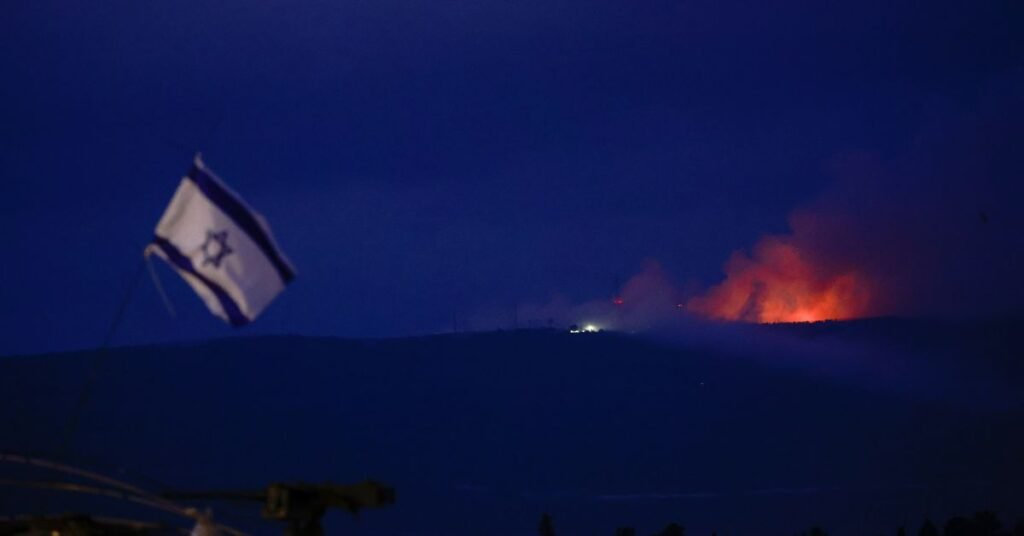 إسرائيل تطلق حملة سندات الشتات لجمع الأموال وسط الحرب مع حماس Flame and smoke rise over Lebanon as seen from Israel
