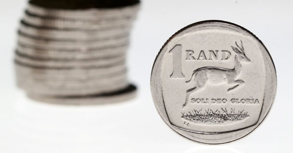South African Rand coins are seen in this illustration picture