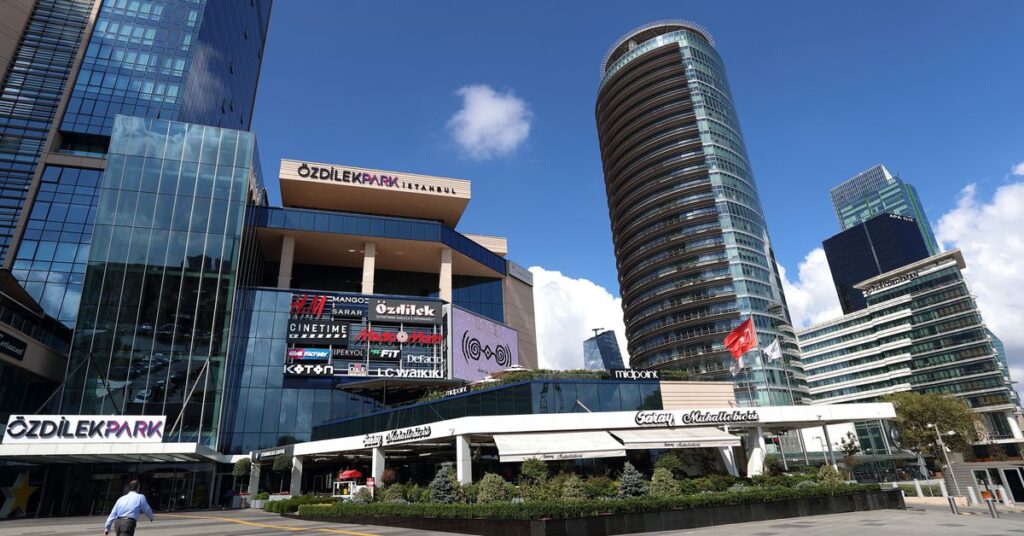 A view from the business and financial district of Levent in Istanbul