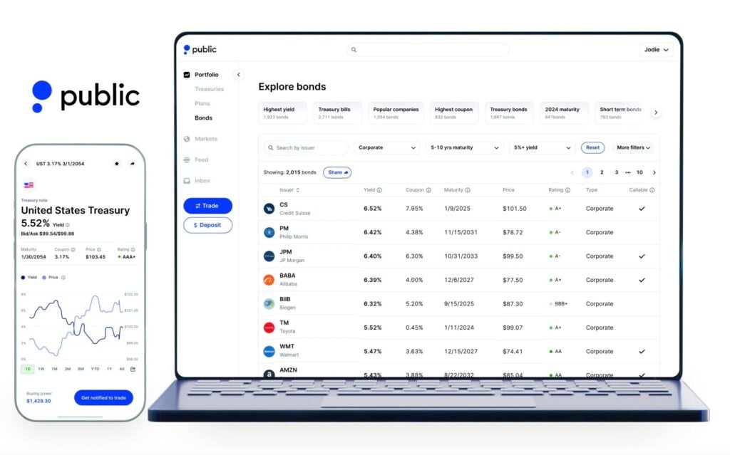 تمكن الشركات العامة العملاء من الاستثمار بشكل جزئي في سندات الشركات وسندات الخزينة